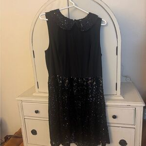 Kensie Black Dress with Sequin Collar